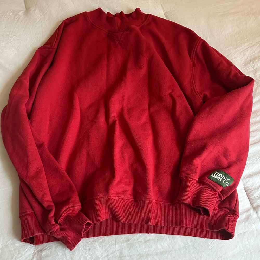 Daily Drills Red Vintage Crewneck